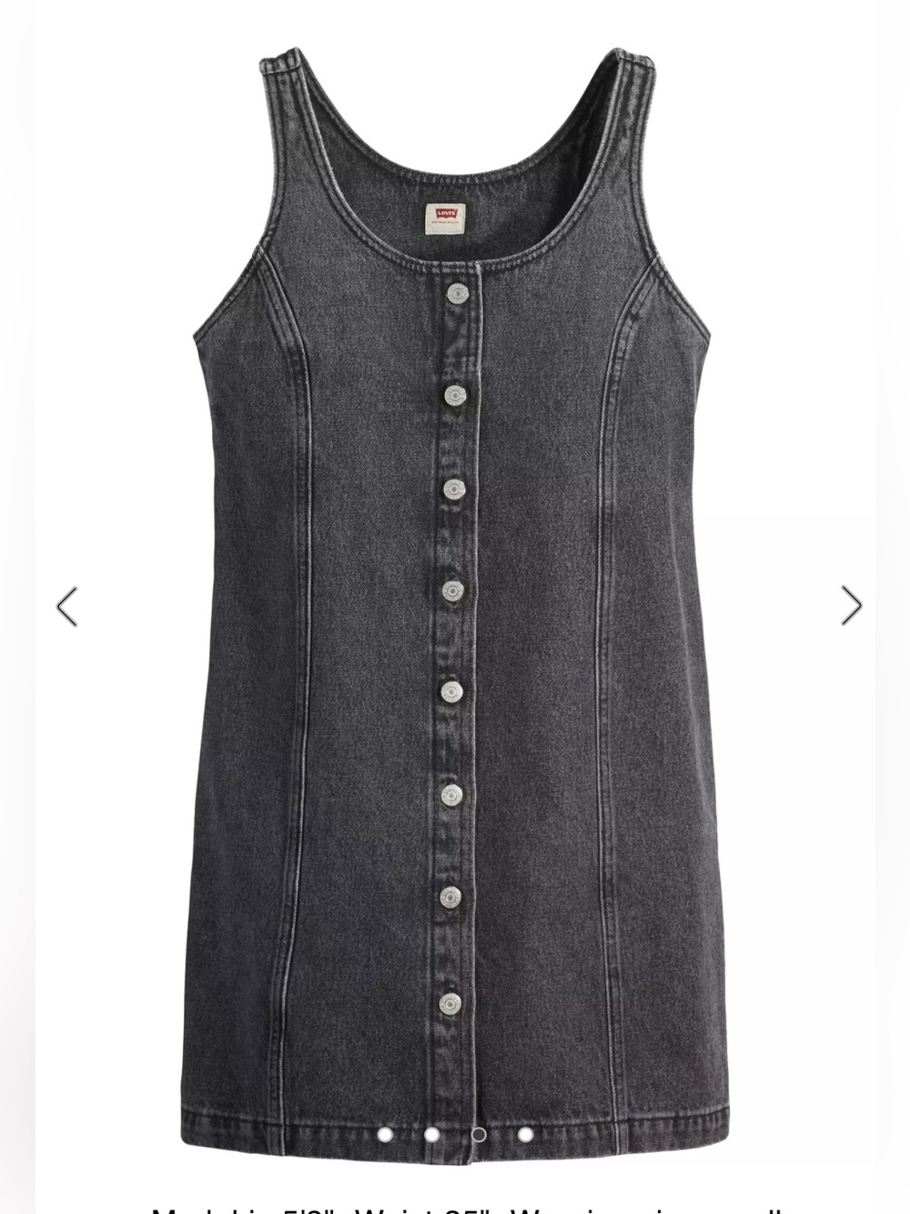 Levi's Washed Black Denim Button-Front Tank Dress